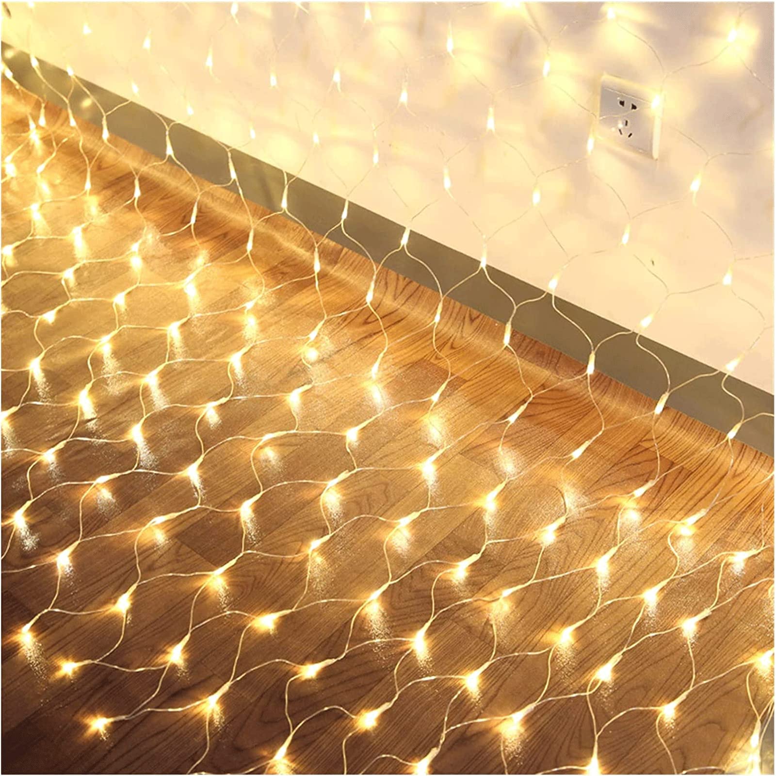 LED Firefly Net Lights - 2 Pack 3m Waterproof Outdoor String Lights with 8 Modes for Camping Tents, Garden, Patio, Yard, Wall & Roof Decor | Romantic Atmosphere Lighting for Parties, Weddings & Holidays