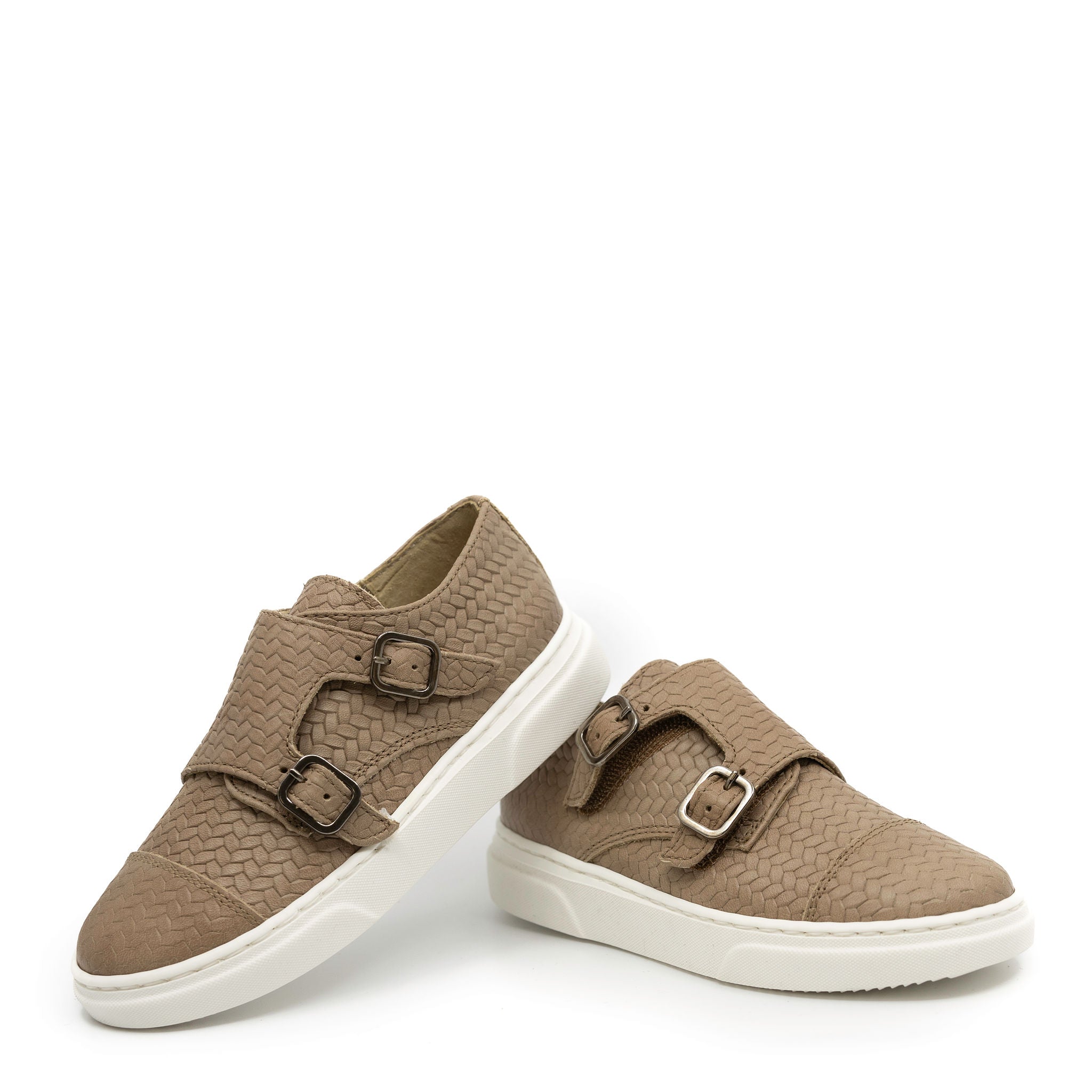 Blublonc Taupe Textured Dress Sneakers for Women - Comfortable Casual Walking Shoes - Perfect for Office, Travel & Everyday Wear