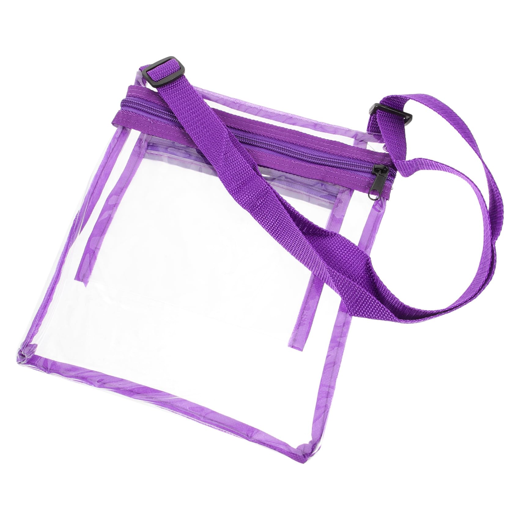 BESPORTBLE 5-Pack Clear Stadium Bags - Transparent Wallet & Purse for Women, PU Leather (Purple) - Perfect for Concerts, Sports Events & Airport Security