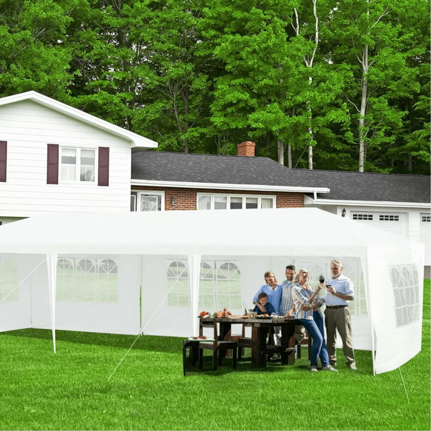 Heavy Duty Steel Party Wedding Tent - Outdoor Patio Gazebo Canopy with 5 Removable Sidewalls | Upgraded Thick Sturdy Steel Frame | Waterproof Sun Snow Rain Shelter for Events, Weddings, Parties | Perfect for Backyard Gatherings, Camping & Outdoor Celebrations