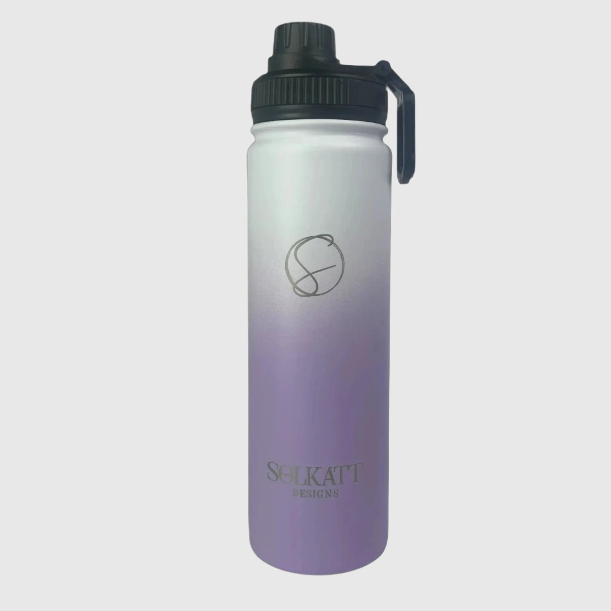 Lavender Lilac Stainless Steel Insulated Water Bottle 650ml (22oz) - Keeps Drinks Hot/Cold for 24 Hours - Perfect for Hiking, Gym & Outdoor Activities