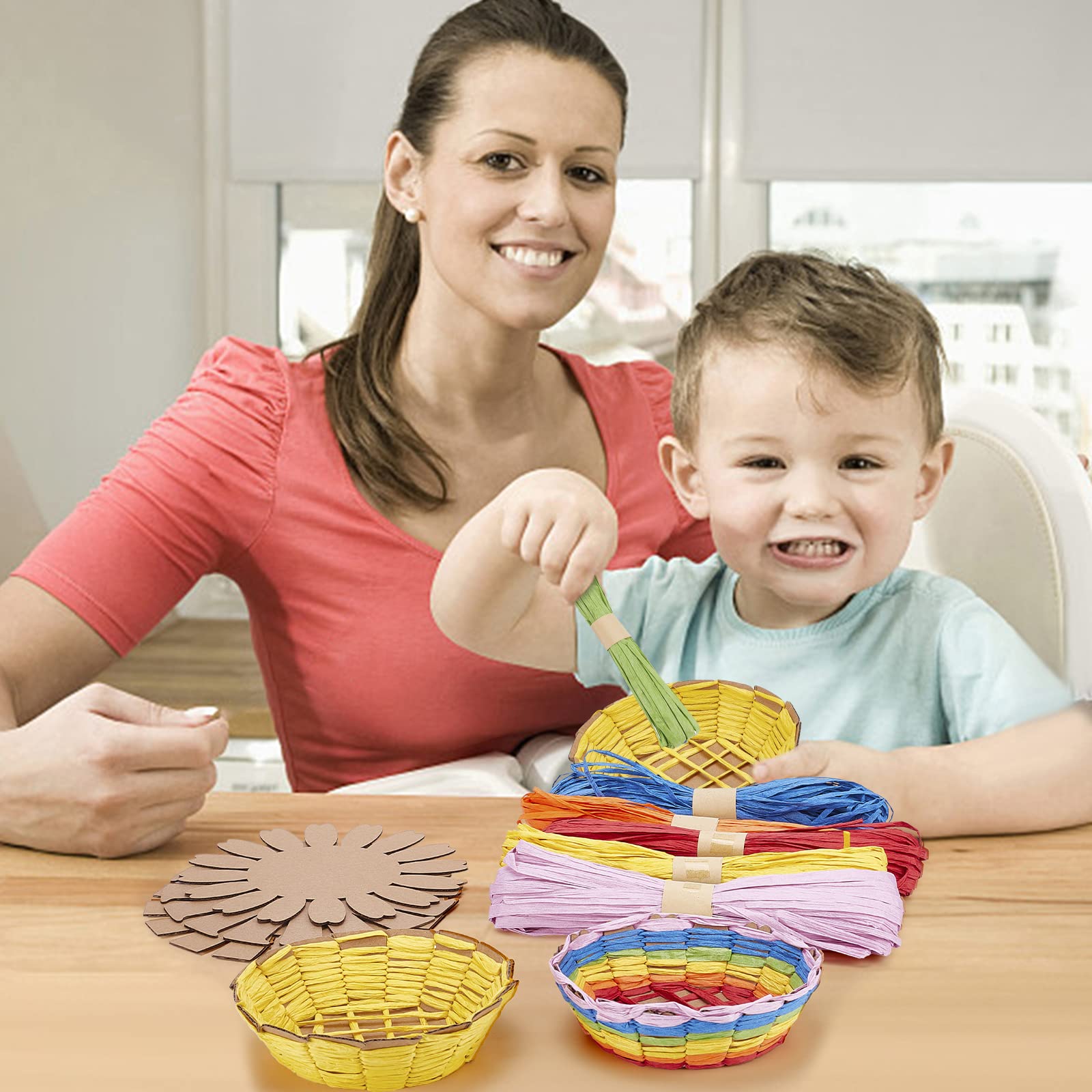 FREEBLOSS 12-Piece Basket Weaving Kit for Beginners - DIY Woven Bowl Making Set with Video Tutorial | Kids Arts & Crafts, Easter Basket Decorations | Perfect for Home Decor, Gift Making & Holiday Activities