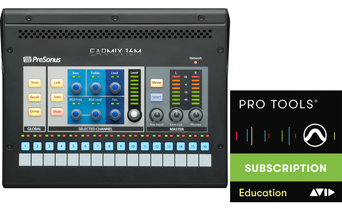 PreSonus EarMix 16M Personal Monitor Mixer with Pro Tools Studio - Professional Audio Mixing Solution for Musicians, Students & Teachers - Perfect for Live Performances, Recording Studios & Music Classrooms