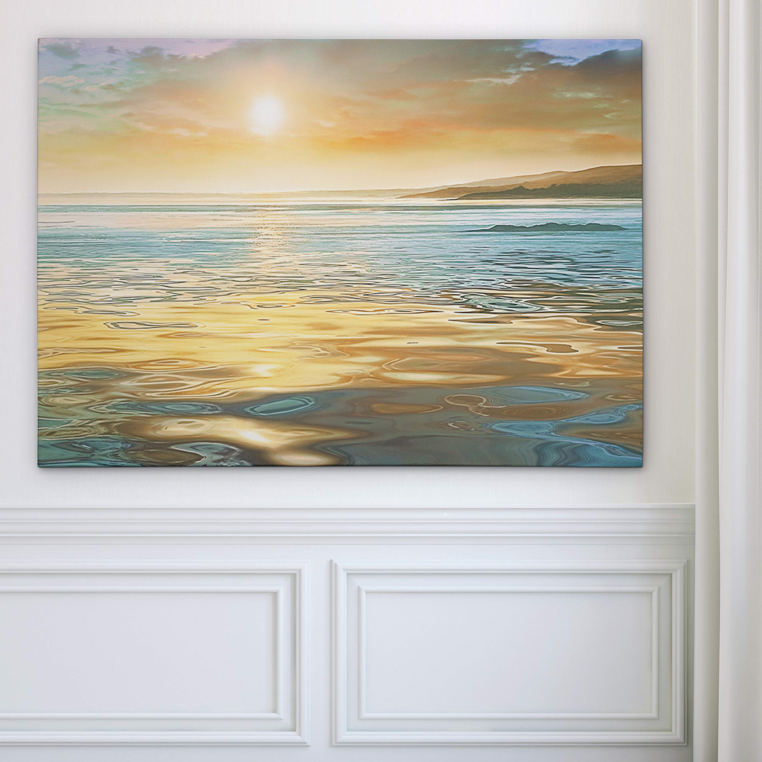 Sunset Evening Calm Art Wall Décor - Premium Canvas Print for Home, Office, Bedroom & Living Room - 24x36 Inches - Perfect for Relaxing Spaces & Meditation Rooms