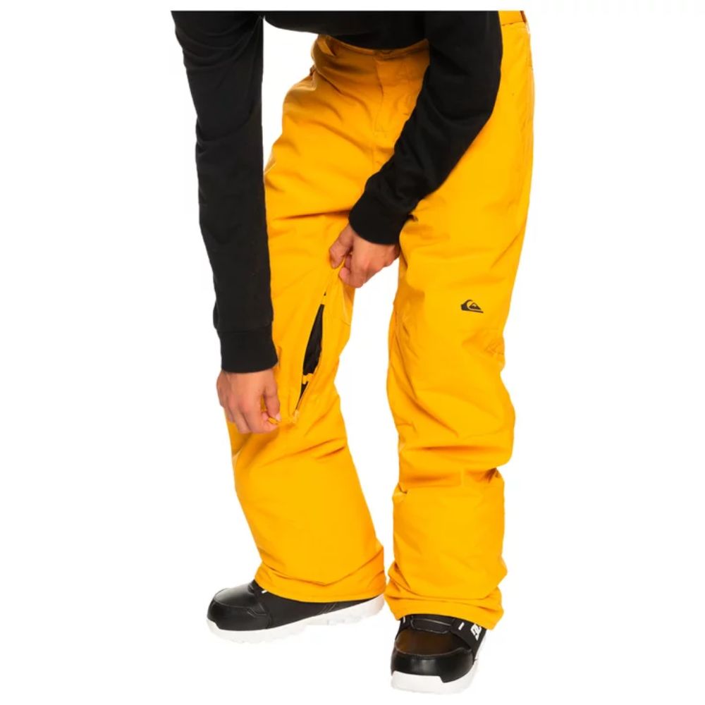 Quiksilver Estate Boys' Ski Pants - Waterproof Snow Pants for Kids, Insulated Winter Snowboarding Pants in Mineral Yellow | Perfect for Skiing, Snowboarding & Outdoor Winter Activities