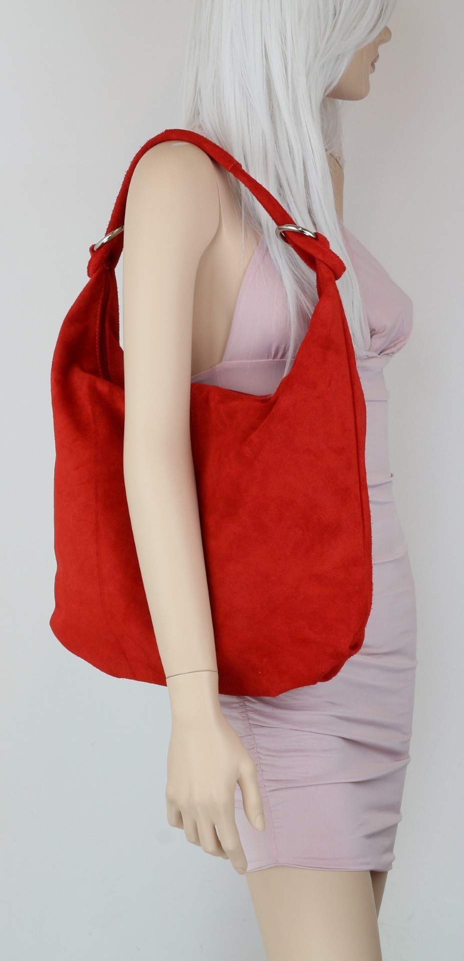 Italian Suede Hobo Shoulder Bag for Women - Stylish & Elegant Crossbody Purse for Daily Use, Work, and Evening Out