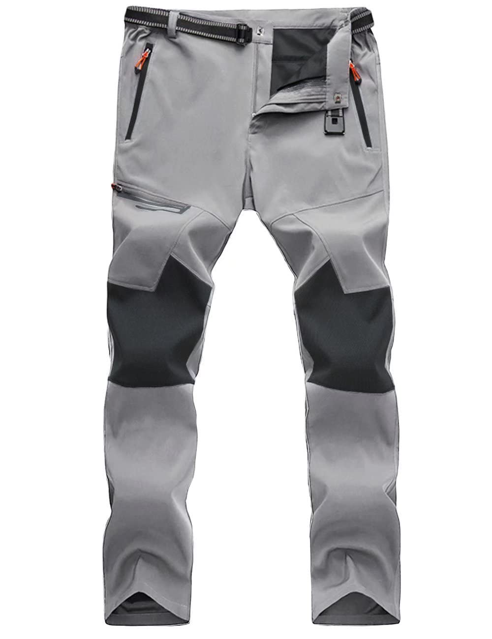 MAGCOMSEN Men's Quick-Dry Water Resistant Hiking Pants with Reinforced Knees & 4 Zip Pockets - Lightweight Outdoor Work Pants for Hiking, Camping, and Travel Adventures