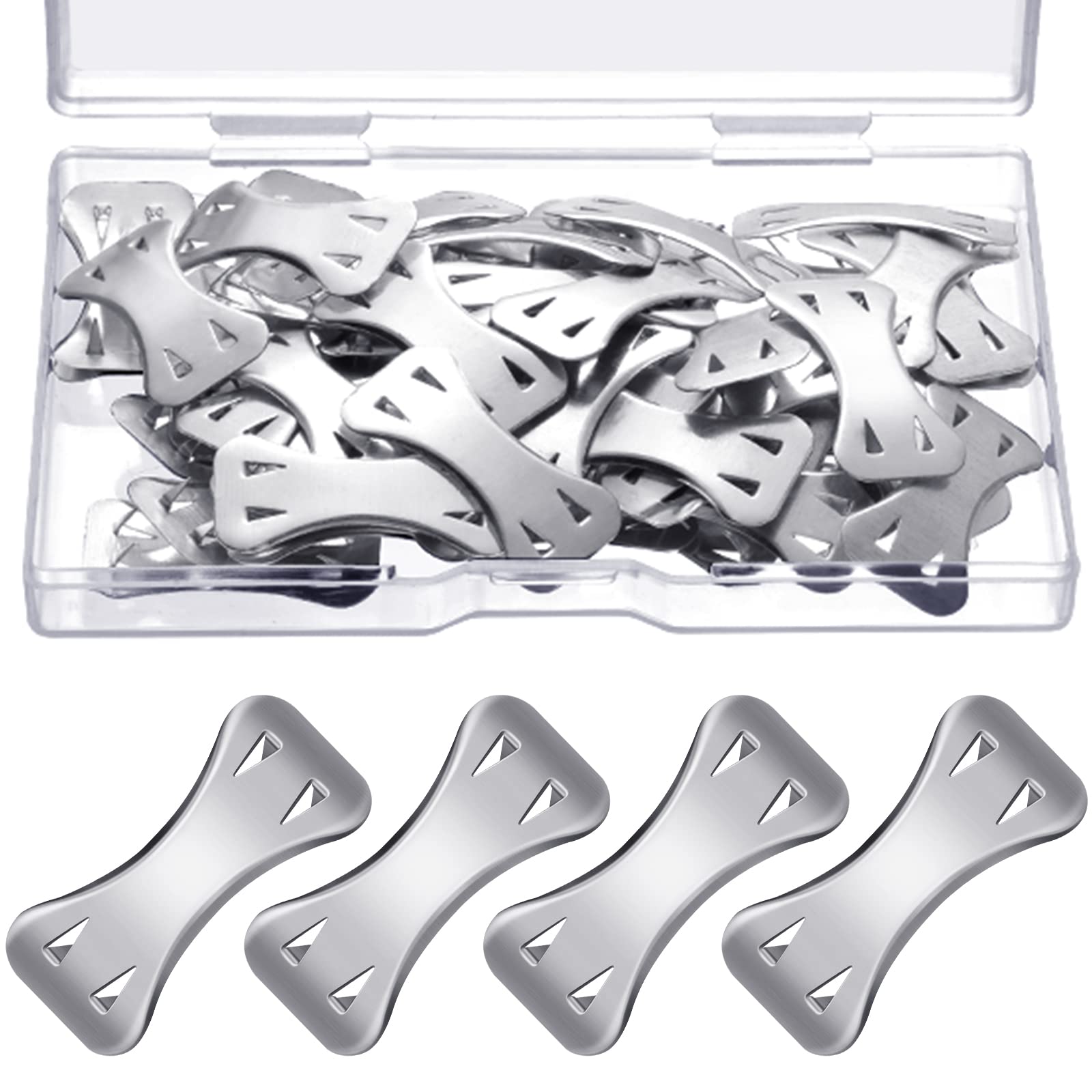 Tondiamo 50-Pack Elastic Bandage Clips - Durable Metal Aluminum Wrap Fasteners with Plastic Storage Box - Secure Replacement Pins for Medical & Sports Bandages - Perfect for First Aid Kits, Athletic Support & Veterinary Use