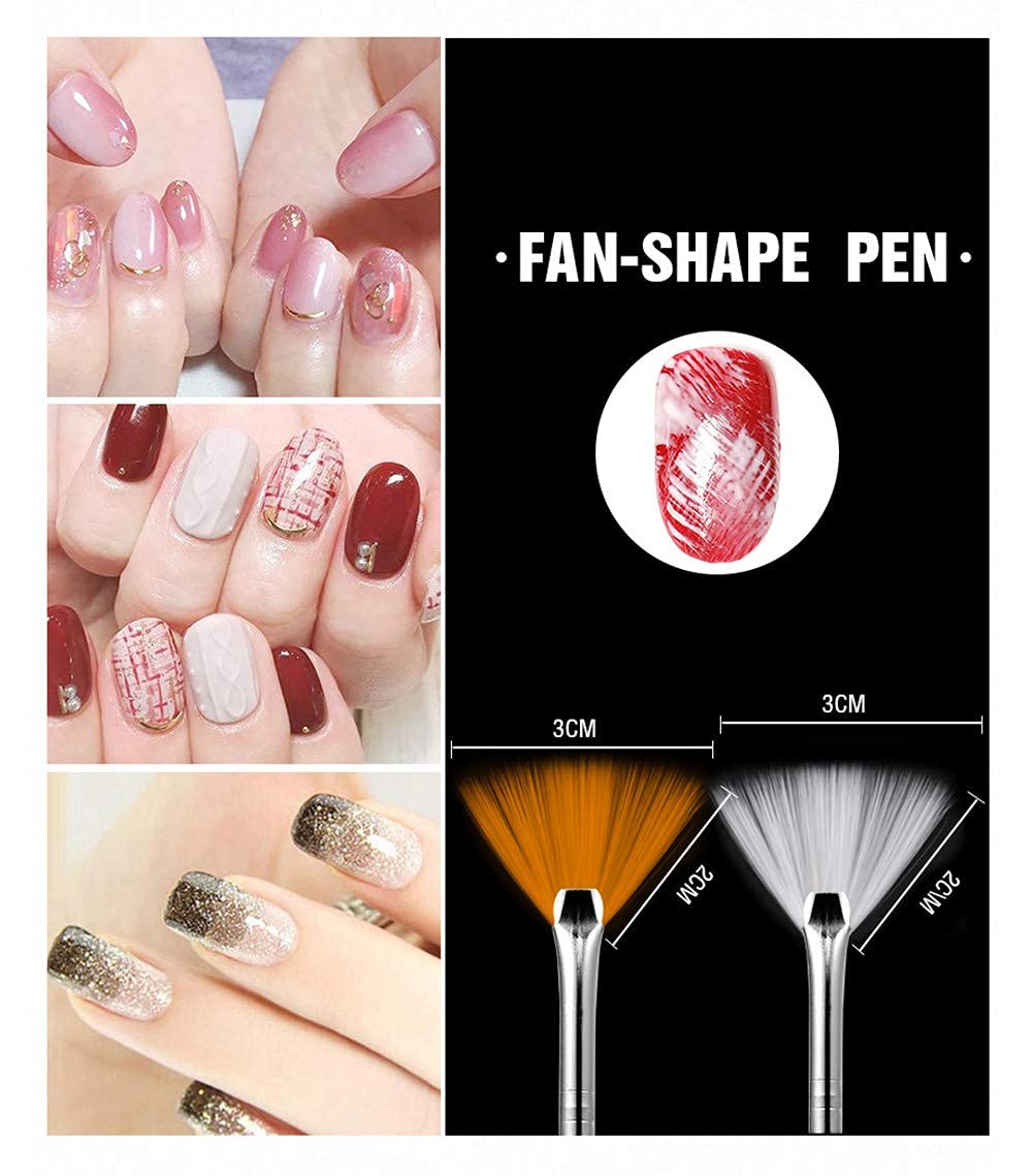 20 Pcs Professional Nail Art Brush Set - Dotting Tools, UV Polish Brushes, Acrylic Nail Design Kit for Manicure, Nail Painting & Drawing | Perfect for Salon, Home DIY Nail Art & Professional Nail Technicians