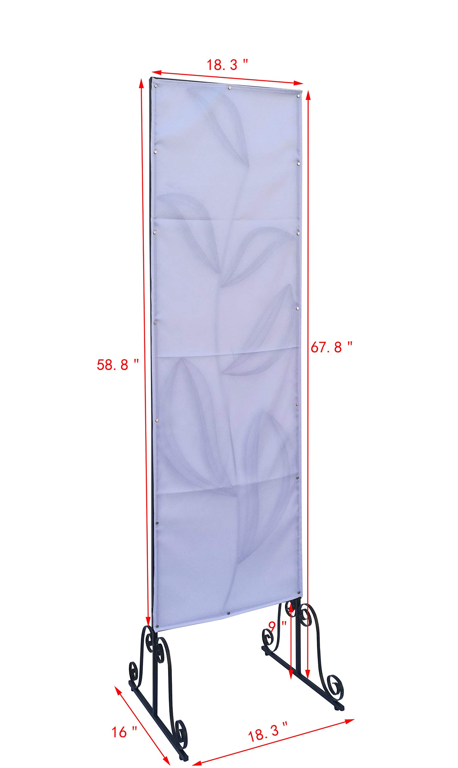 FixtureDisplays® 6-Panel White Flower Room Divider - Privacy Partition Screen with Straight Line Design for Home, Office & Events - Decorative Backdrop Wall Art (Model 10022-2D) | Perfect for Living Rooms, Wedding Decor & Studio Photography