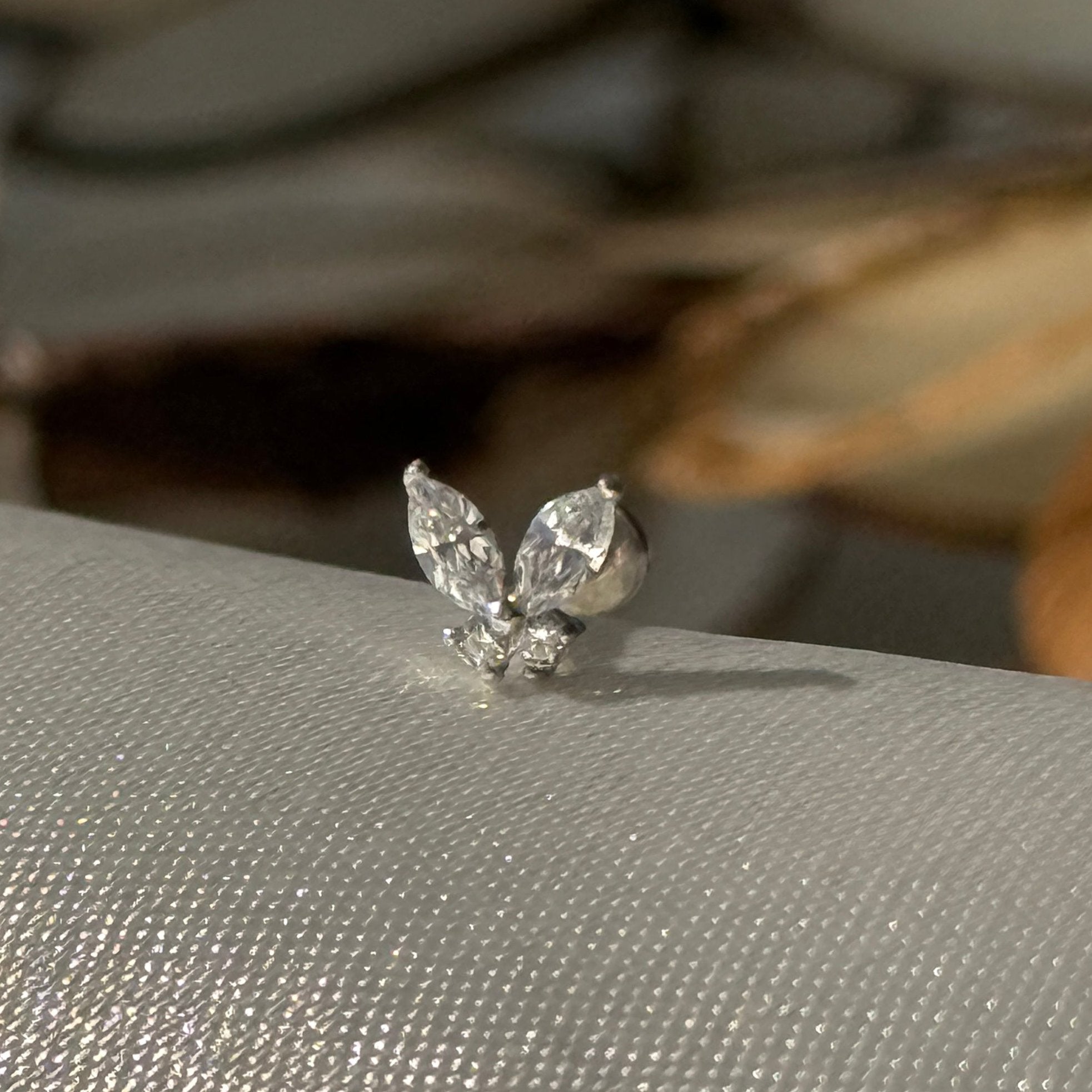 14k White Gold Fluttering Butterfly Flat Back Stud Earrings - Elegant & Dainty Jewelry for Women, Perfect for Everyday Wear, Parties & Special Occasions