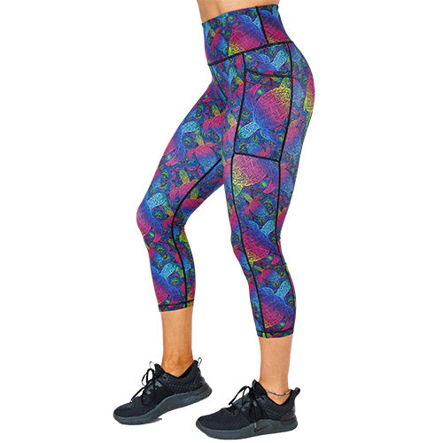 Rainbow Turtle Print Yoga Leggings for Women - High Waisted Stretchy Workout Pants - Perfect for Yoga, Running & Casual Wear
