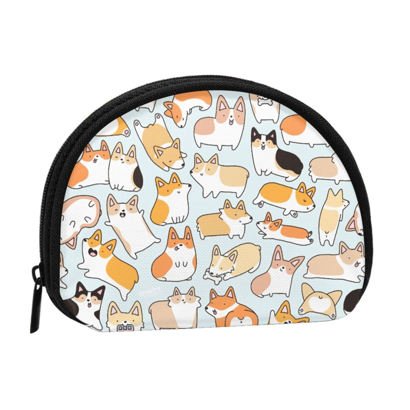 3D Printed Women's Cosmetic Bag - Corgi Pattern Pencil Case, Coin Purse & Zipper Wallet for Gym, Travel & Outdoor Activities | Cute Dog Design Makeup Organizer for Sports & Daily Use