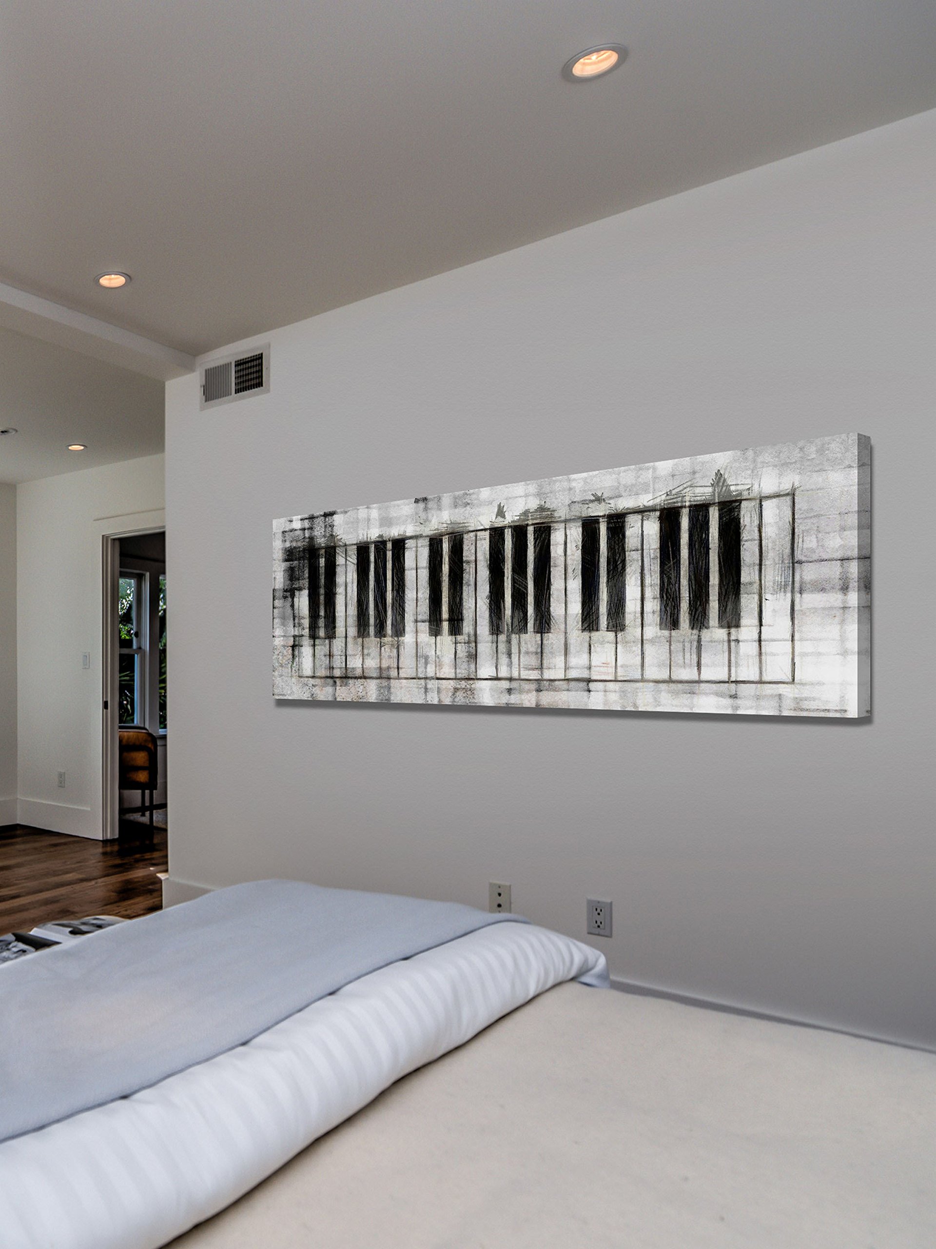 Stylish Marmont Hill Keyboard Wall Art - 60x20 Inches - Perfect for Home, Office & Music Studio Decor