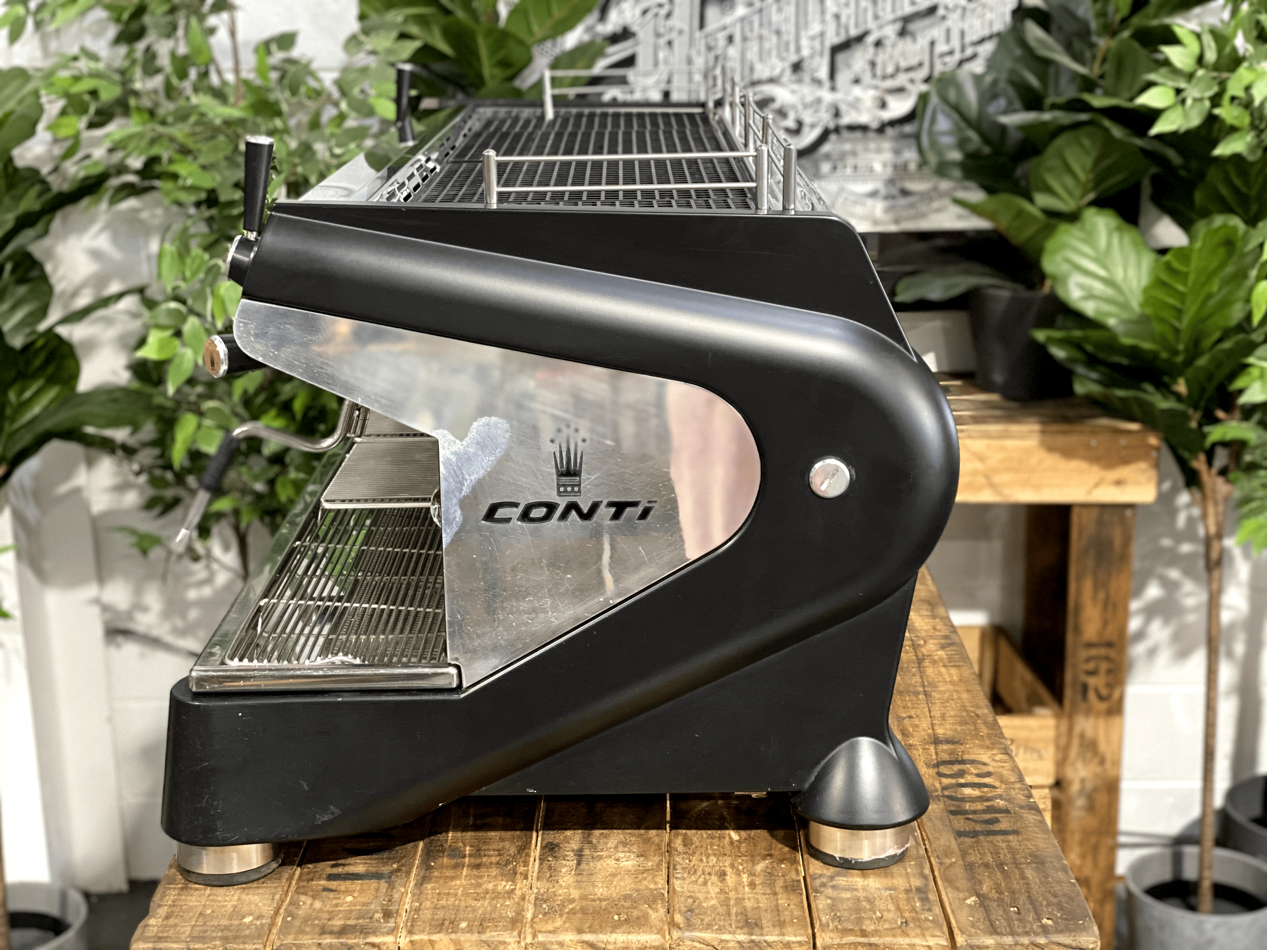 Conti Monte Carlo 3 Group Black Commercial Espresso Machine for Cafes & Restaurants - Professional Coffee Maker for High Volume Brewing