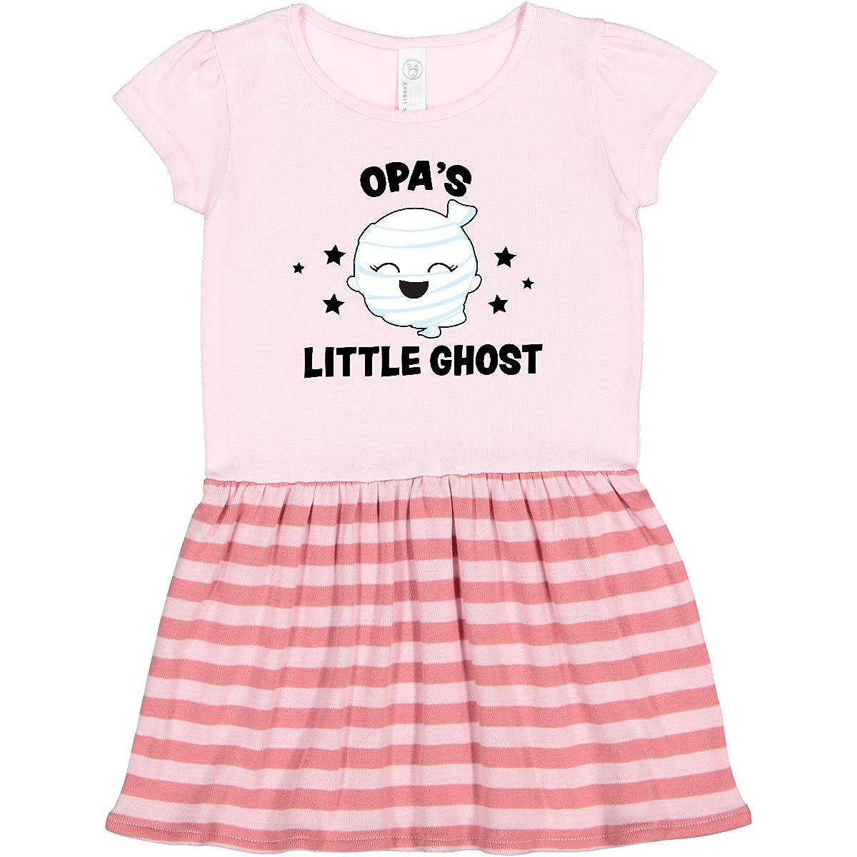 Inktastic Cute Opa's Little Ghost with Stars Toddler Dress - Adorable Halloween Costume for Girls, Perfect for Trick-or-Treating & Spooky Party Outfits