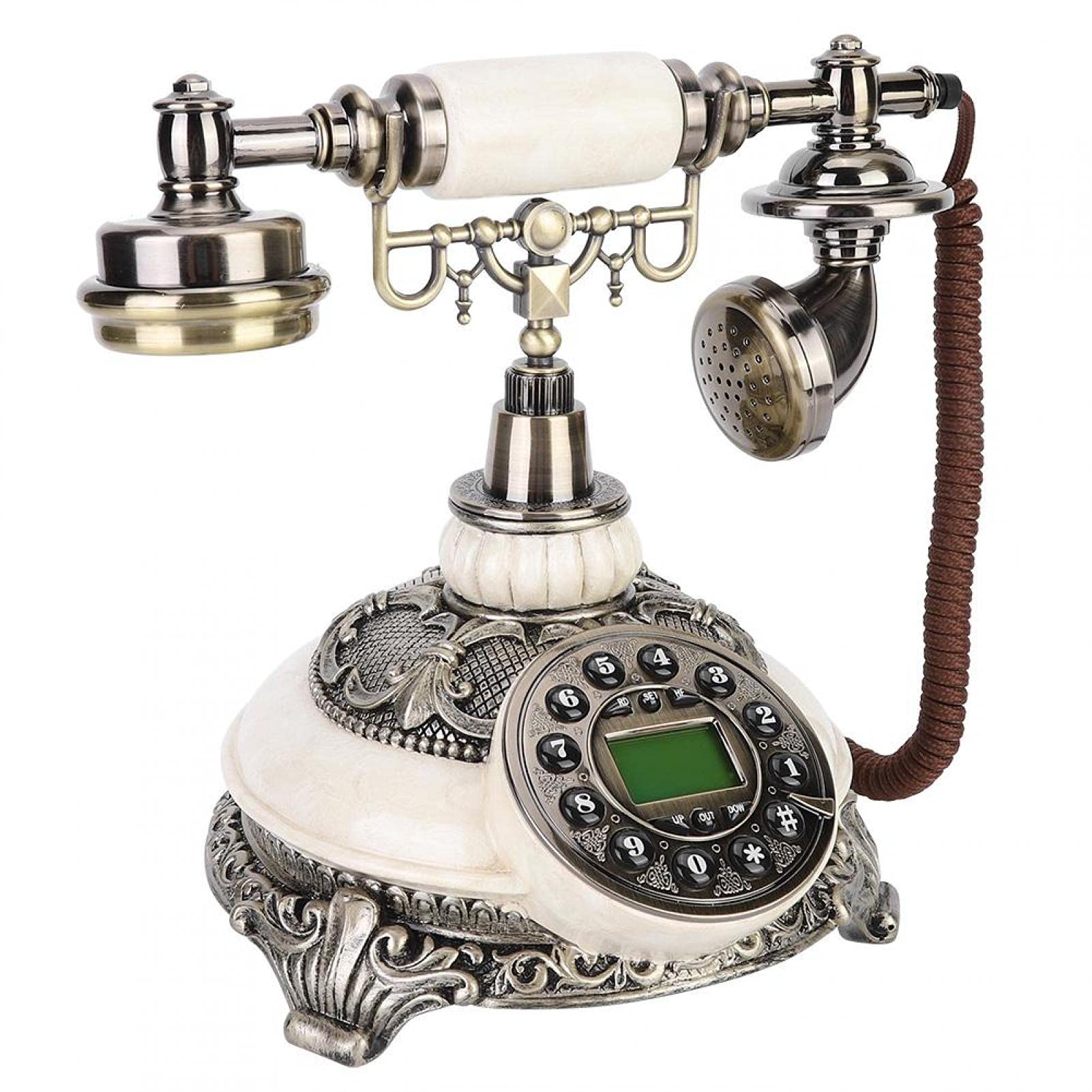Vintage Retro Corded Landline Phone - Classic European Style Desk Telephone for Home & Office - Perfect for Vintage Decor, Workspaces, and Nostalgic Gift Giving