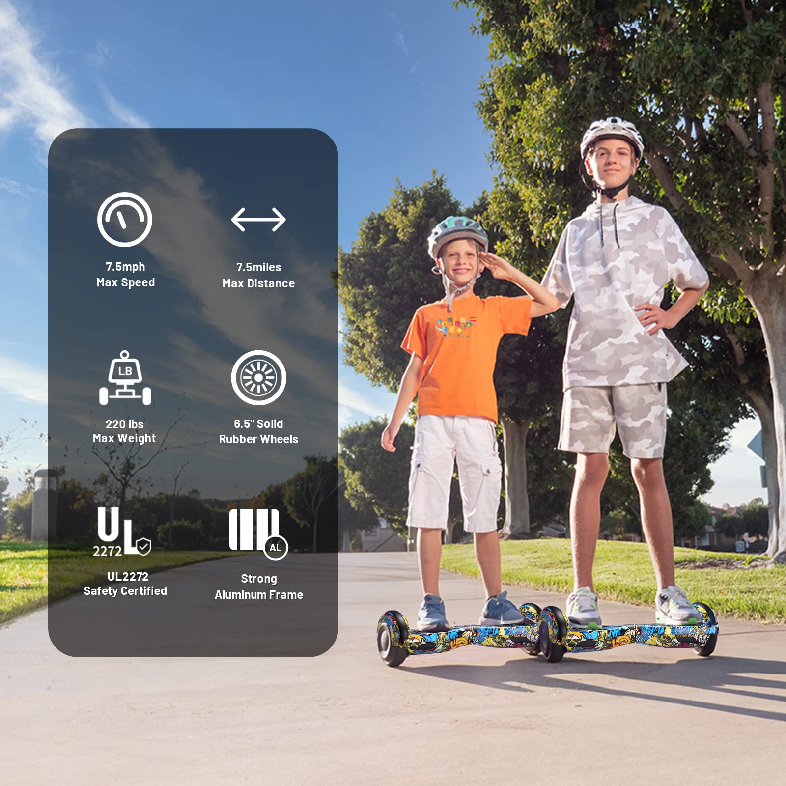 Electric Scooter with Bluetooth Speaker & Colorful LED Lights - Perfect Gift for Kids, Adults, Boys & Girls - Fun Commuting & Outdoor Activities