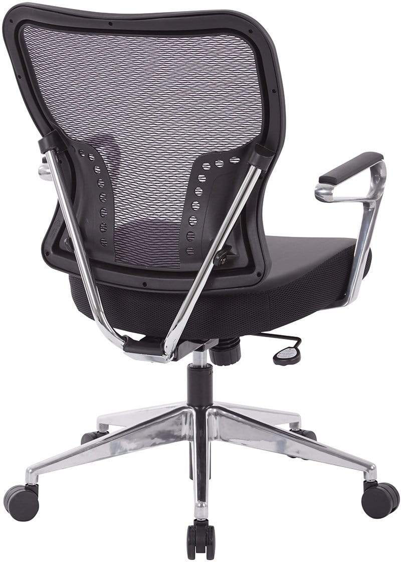 Ergonomic Air Grid® Back Office Chair with Padded Bonded Leather Seat - Adjustable Height & Lumbar Support for Home & Office Workspaces - Model 213 E37P91A7