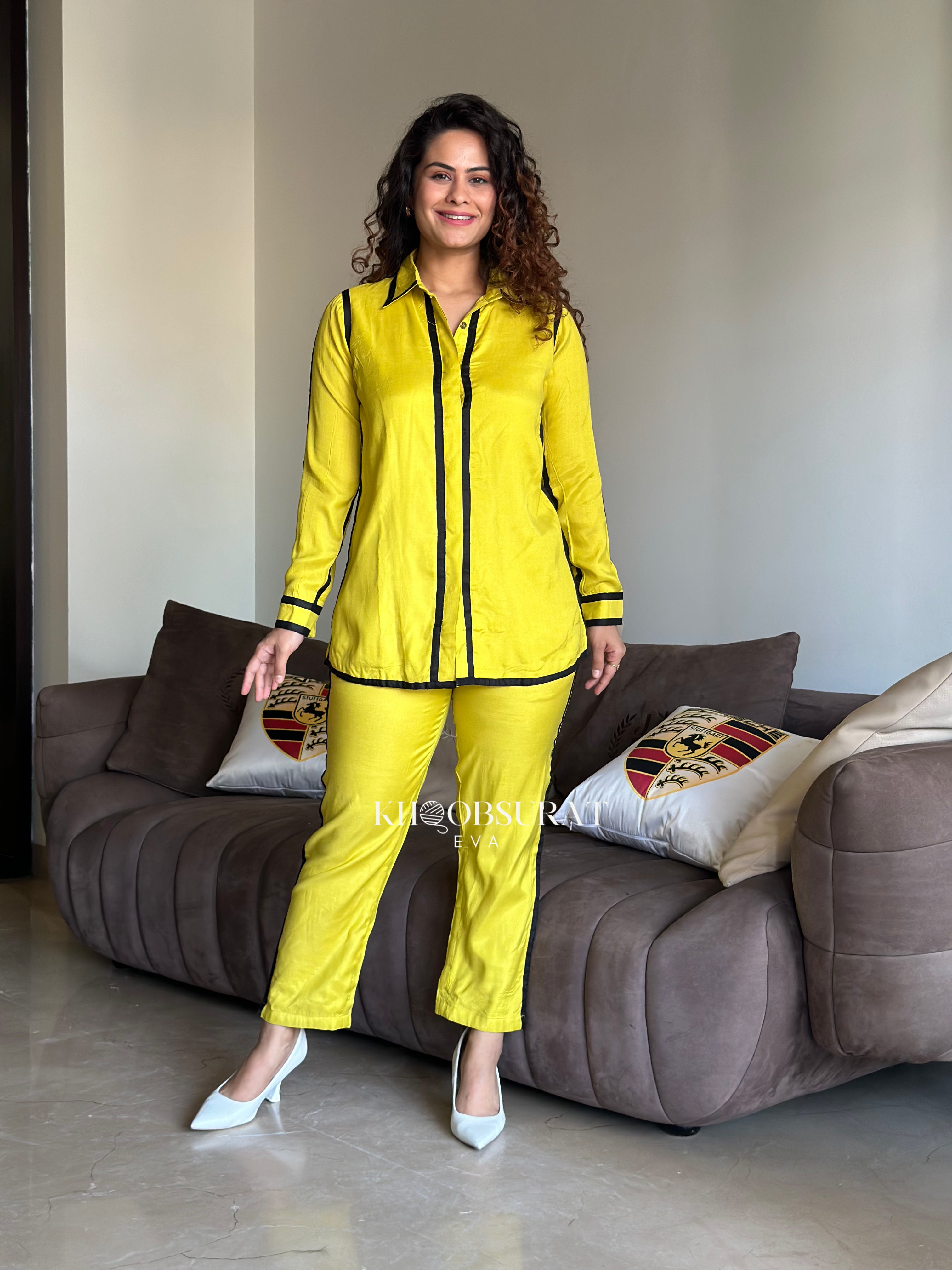 Stylish Mango Melody Yellow Co-Ord Set for Women | Trendy Matching Outfit | Perfect for Summer, Beach & Casual Wear