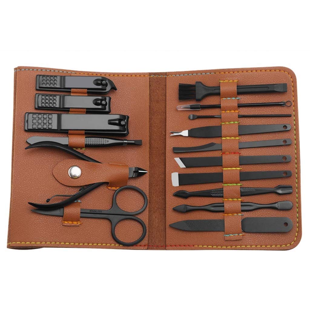 16-Piece Stainless Steel Nail Clipper Set with Folding Bag - Professional Manicure & Pedicure Tools for Home, Travel, and Salon Use