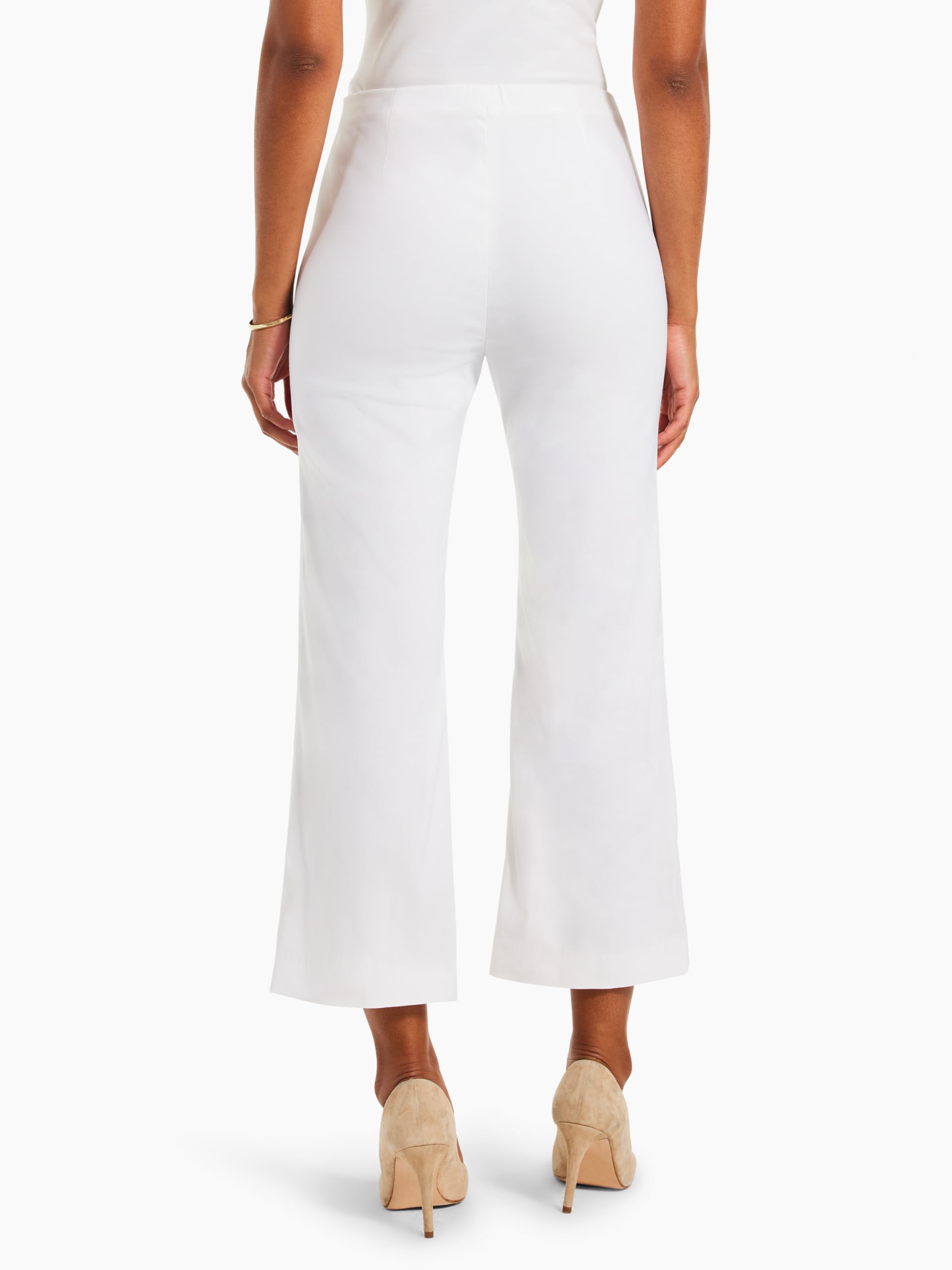 NIC+ZOE Women's Polished Wonderstretch Wide-Leg Crop Pants - Comfortable High-Waisted Stretchy Trousers for Work, Office & Casual Wear