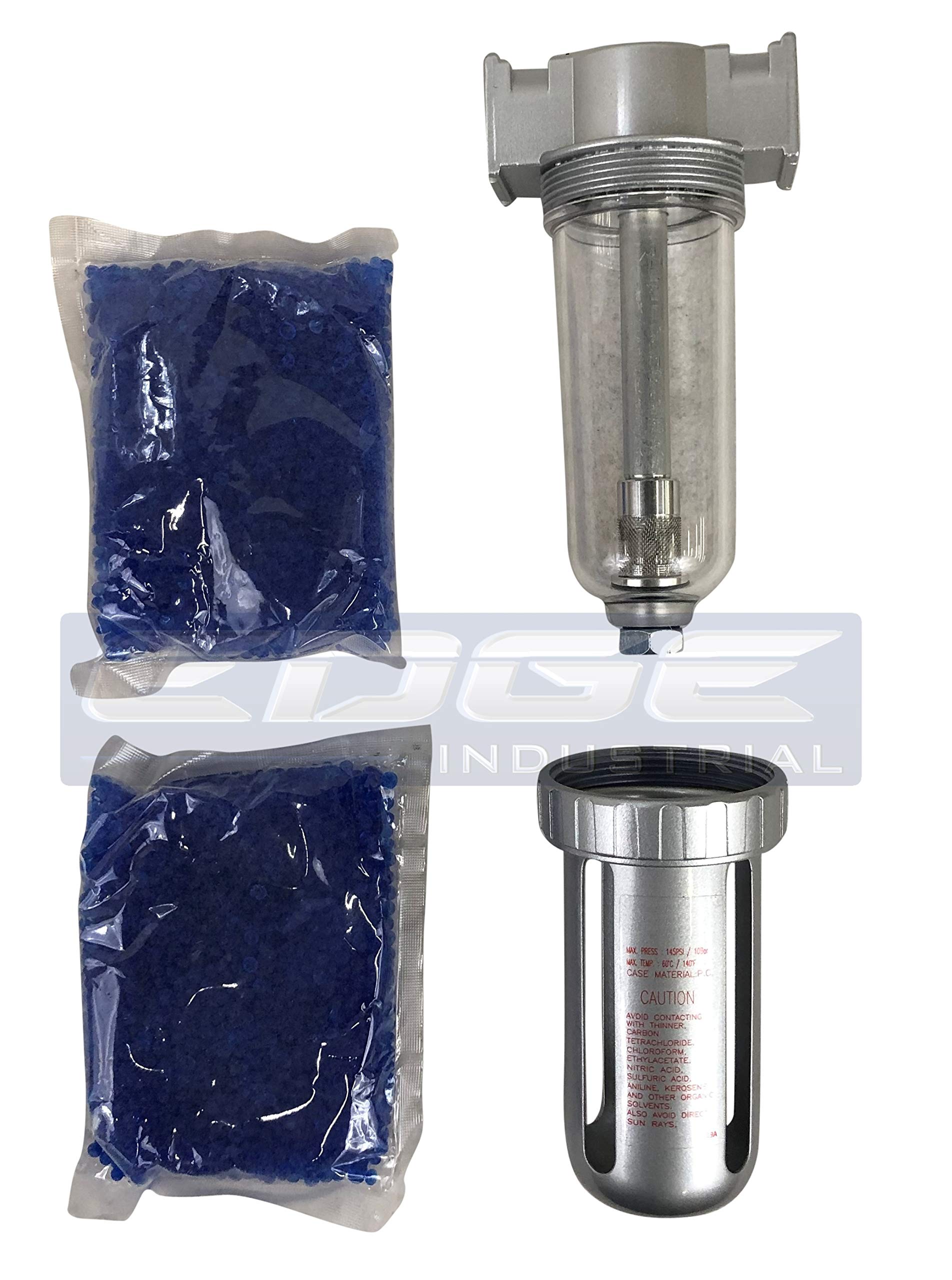 High-Quality In-Line Desiccant Air Dryer for Compressed Air Systems - Perfect for Pneumatic Tools, Spray Booths & Plasma Cutters (1/2