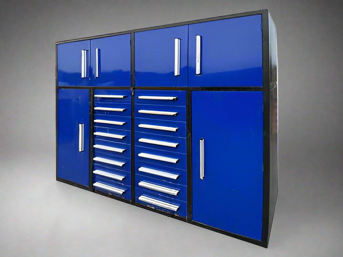 Heavy Duty Steel Workbench with Tool Cabinet - 16 & 32 Drawer Garage Storage Organizer for Workshop, Garage, and DIY Projects