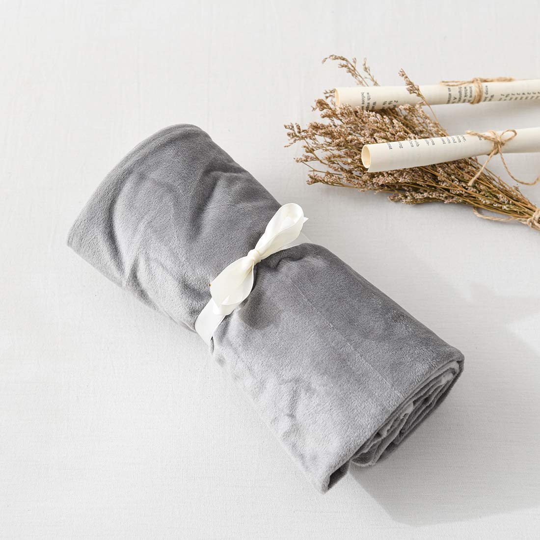 Soft Velvet Body Pillow Cover with Hidden Zipper - 20x54 Inch Cozy Flannel Pillowcase (Grey, 1-Piece) - Perfect for Bedroom, Sofa & Travel Comfort