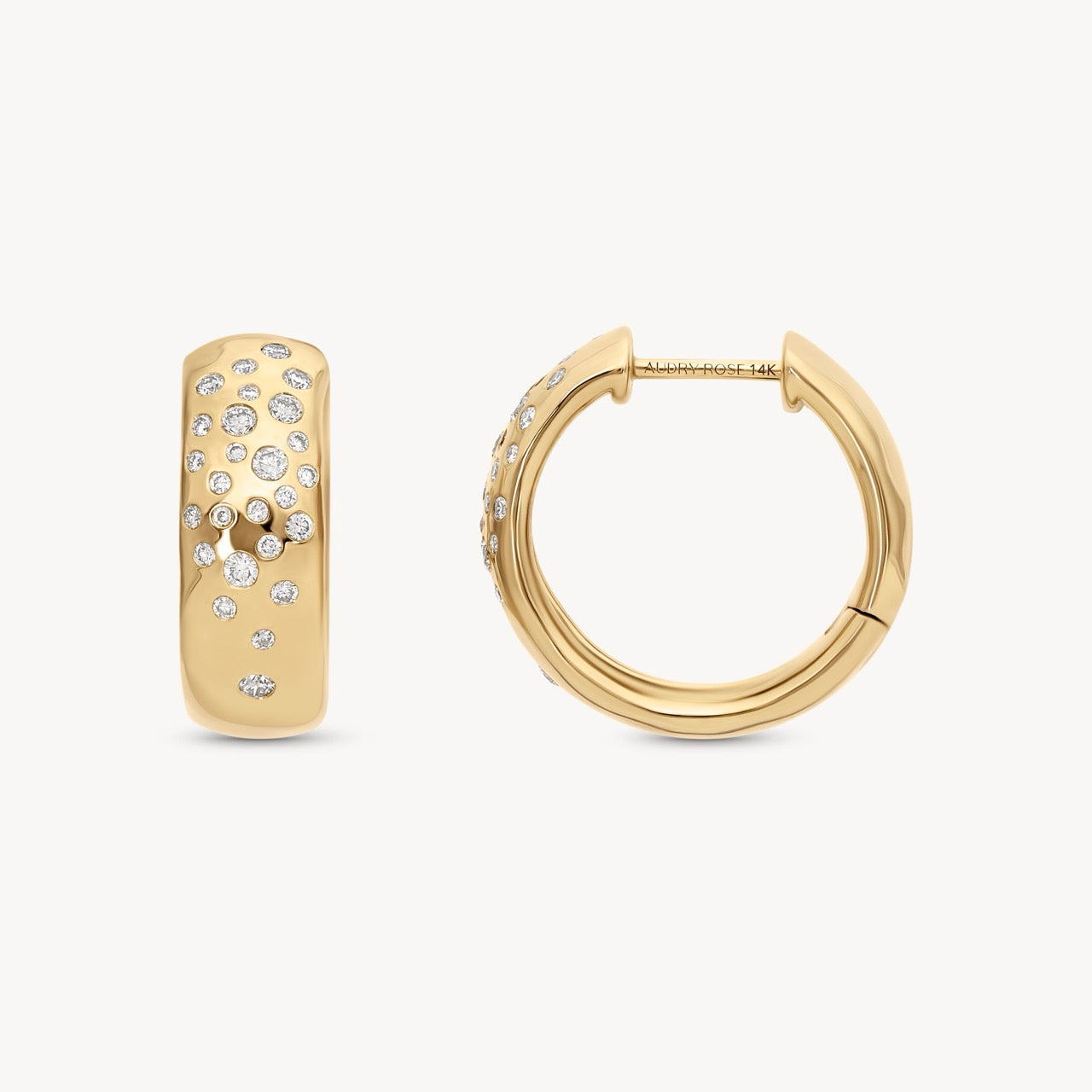 Diamonds in the Rough Hoops - Elegant Gold-Plated Hoop Earrings for Women | Perfect for Parties, Weddings & Everyday Wear