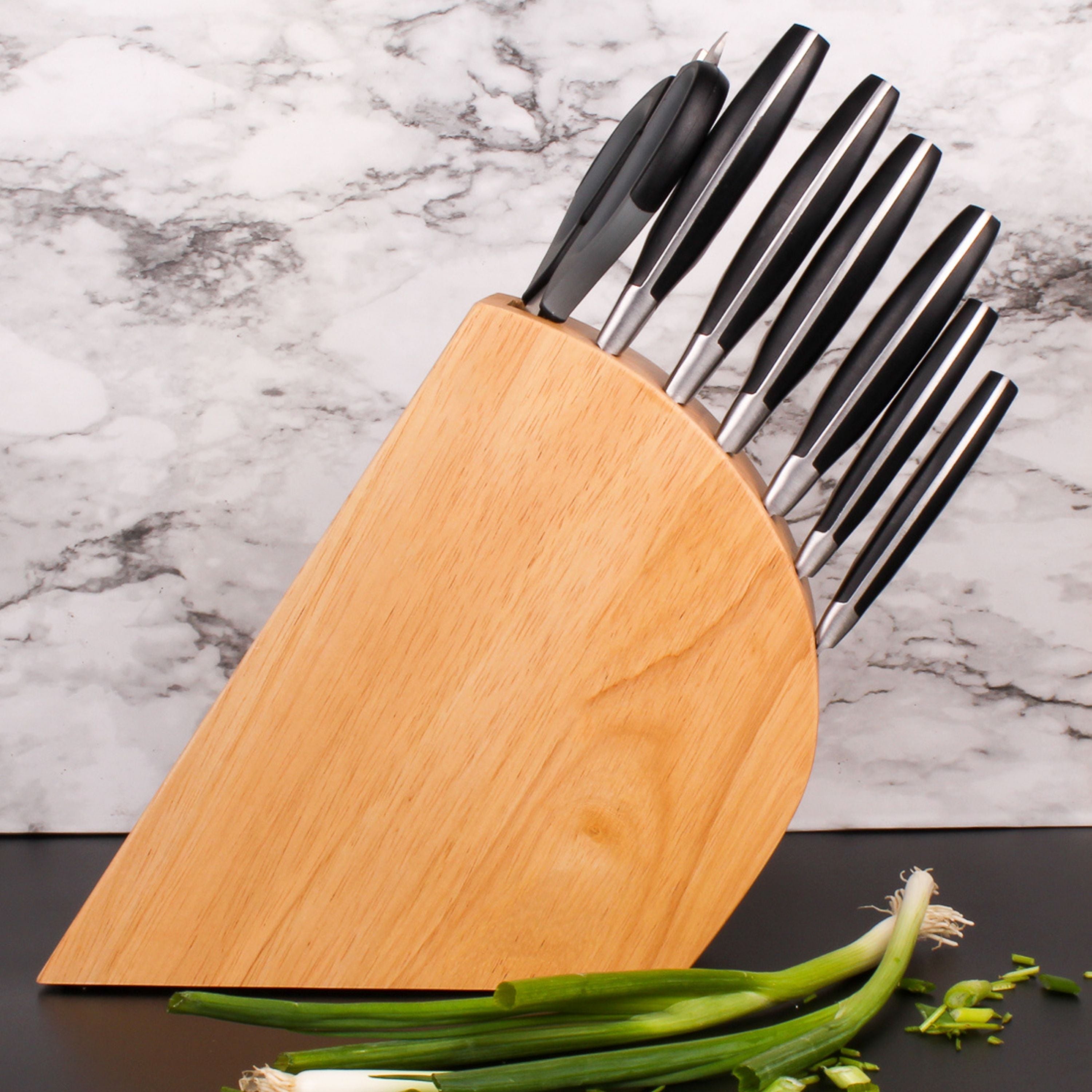BergHOFF Forged 9-Piece Stainless Steel Knife Block Set with 3-in-1 Sharpener - Premium Kitchen Cutlery for Cooking, Slicing & Food Prep - Perfect for Home Chefs & Culinary Enthusiasts