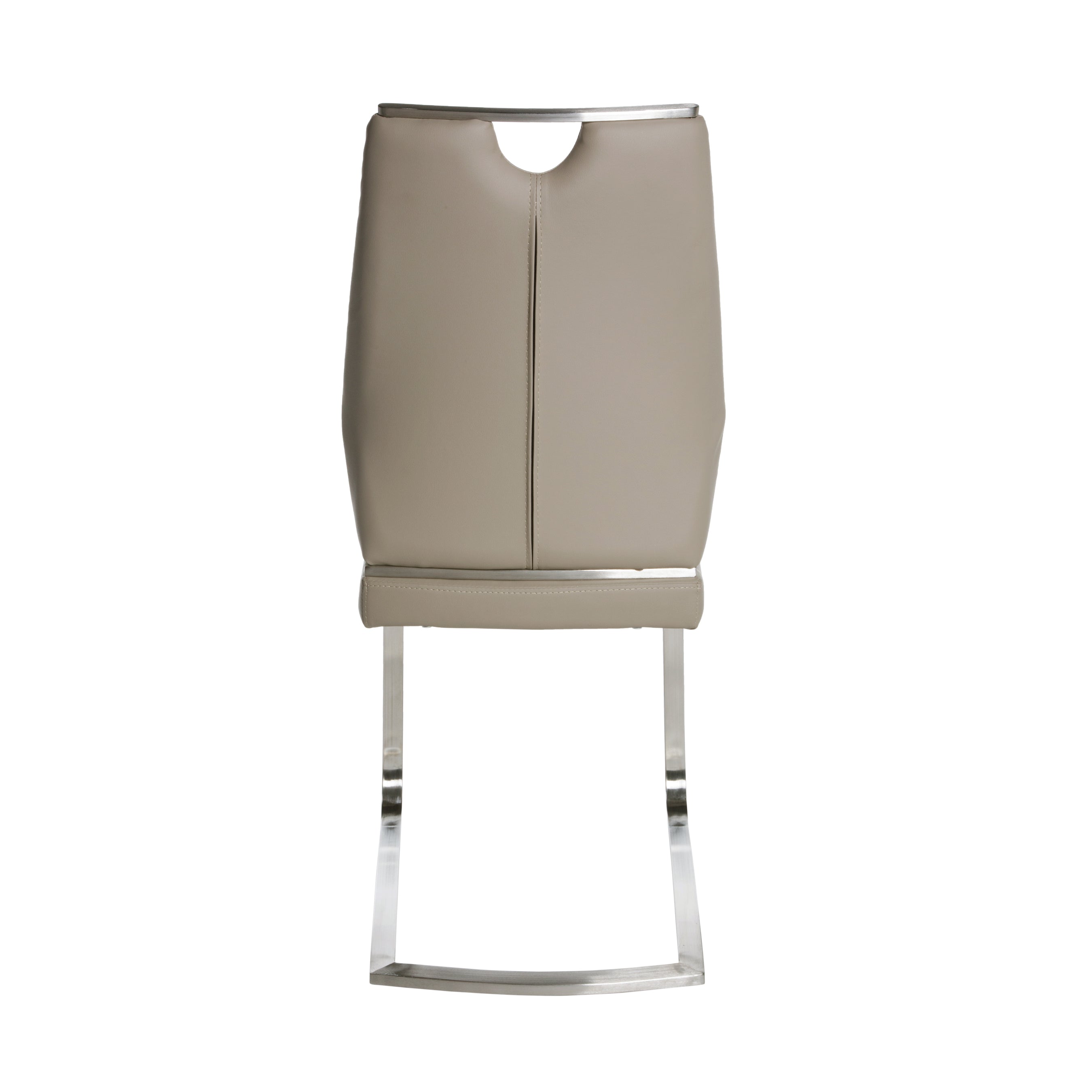 Lexington Side Leather Chair in Brushed Stainless Steel - Set of 2 Modern Dining Chairs for Home & Office | Perfect for Dining Rooms, Conference Tables & Lounge Areas