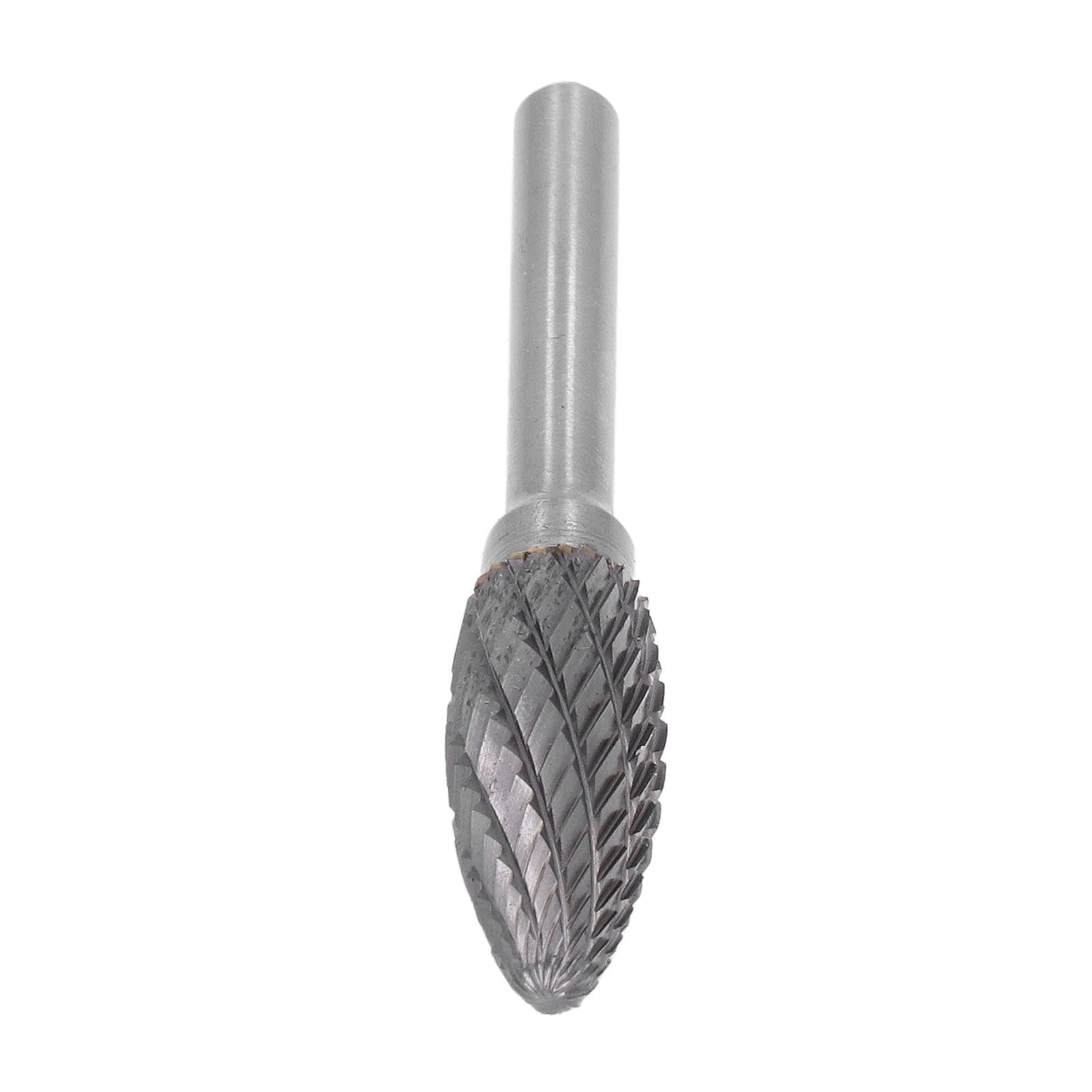 HX1232 6mm Shank Burr Grinder Tool - Flame Shape Grinding Head for Chamfering, Grooving & Metalworking - Ideal for DIY, Woodworking & Jewelry Making