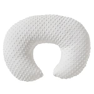 **Soft Minky Dots Nursing Pillow Cover - Plush, Breathable Breastfeeding Pillow Slipcover - Fits Most Nursing Pillows - Ultra Soft Baby Positioner for Boys & Girls (Bright White) - Perfect for Nursing, Bottle Feeding & Tummy Time**