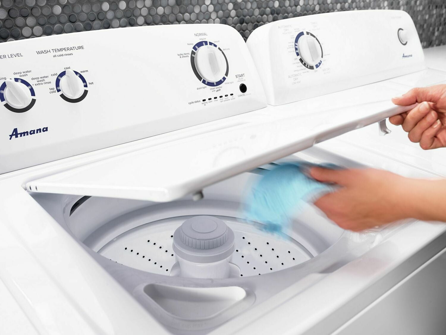 Amana NTW4516FW 3.5 Cu. Ft. White Top Load Washing Machine with Dual Action Agitator - Perfect for Small Laundry Rooms, Apartments, and Energy-Efficient Homes