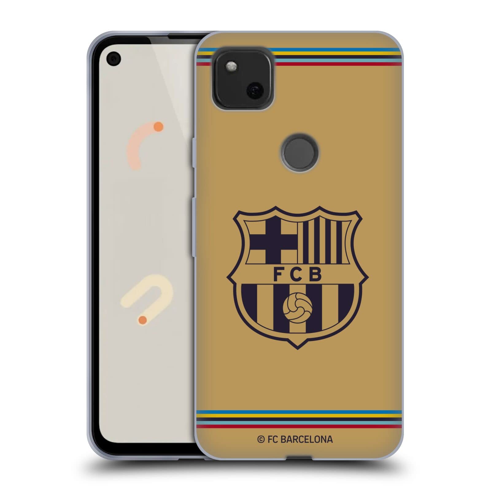 FC Barcelona 2022/23 Away Kit Soft Gel Case for Google Pixel 4a | Officially Licensed by Head Case Designs | Perfect for Matchdays & Daily Use