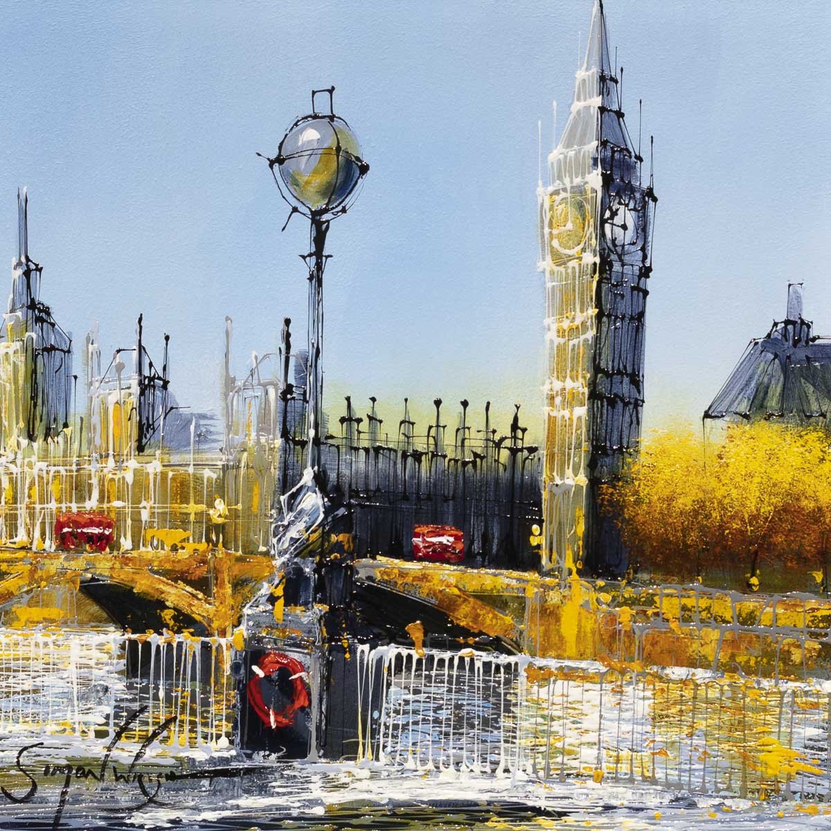 Original Southbank View Painting - Handmade Wall Art for Living Room, Bedroom & Office Decor | Perfect Gift for Home & Interior Design