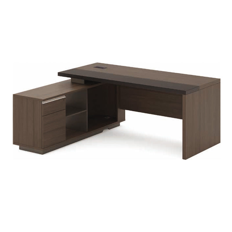 Premium Carter Executive Office Desk with Left Return - 180cm in Coffee & Charcoal Finish - Perfect for Home Office & Professional Workspaces