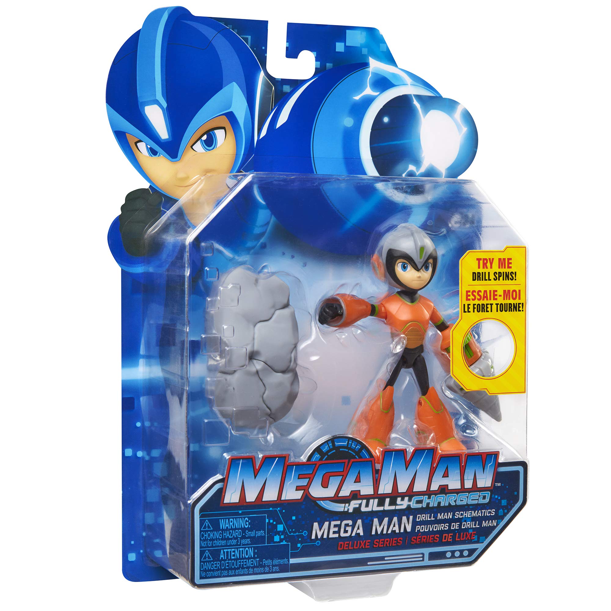 Fully Charged Deluxe Drill Man Articulated Action Figure with Spinning Drill & Break-Apart Boulder - Inspired by the New Show | Perfect for Collectors & Kids Play | STEM Toy for Creative Role-Playing Adventures