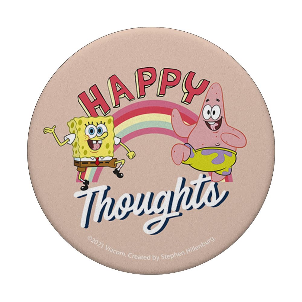 SpongeBob SquarePants Patrick Star Happy Thoughts PopSockets Standard PopGrip - Swappable Phone Grip & Stand for iPhone, Samsung, Smartphones - Perfect for Fans, Daily Use, Work & Travel