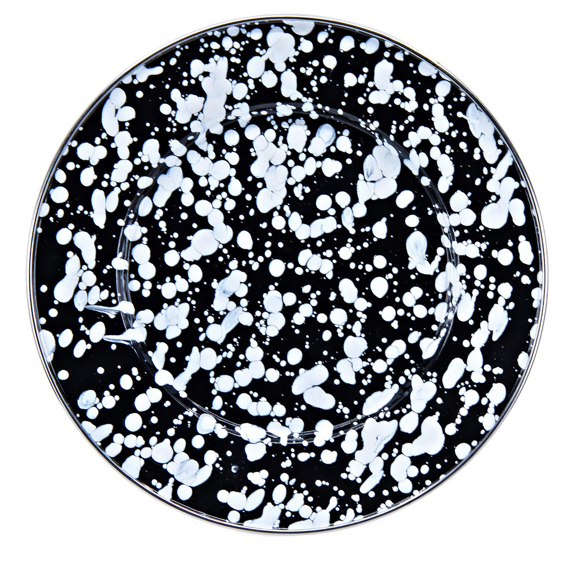 Golden Rabbit Enamelware Plates - Set of 4 Black Swirl 8.5
