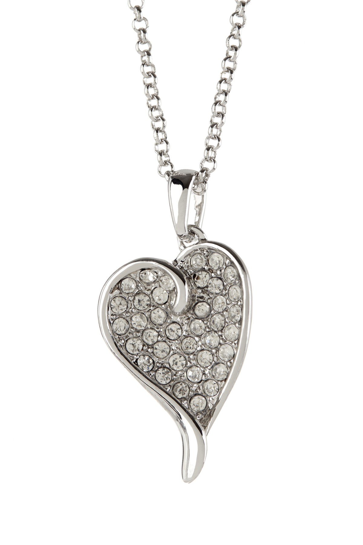 Stylish Pop Fashion Heart Shaped CZ Studded Pendant Necklace for Women - Perfect for Date Nights, Parties & Everyday Elegance