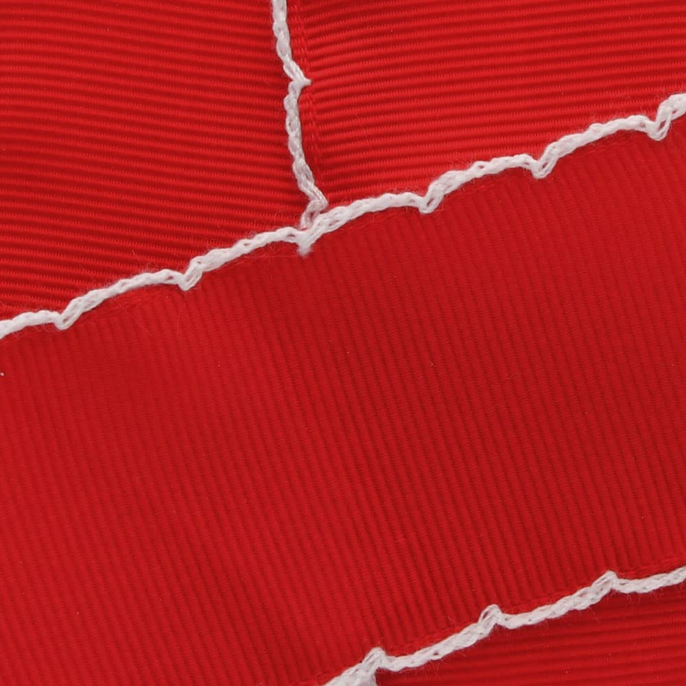 1.5 Inch Red and White Moonstitch Grosgrain Ribbon - 25 Yards Bulk Roll for Gift Wrapping, DIY Crafts, Hair Bows, and Party Decorations