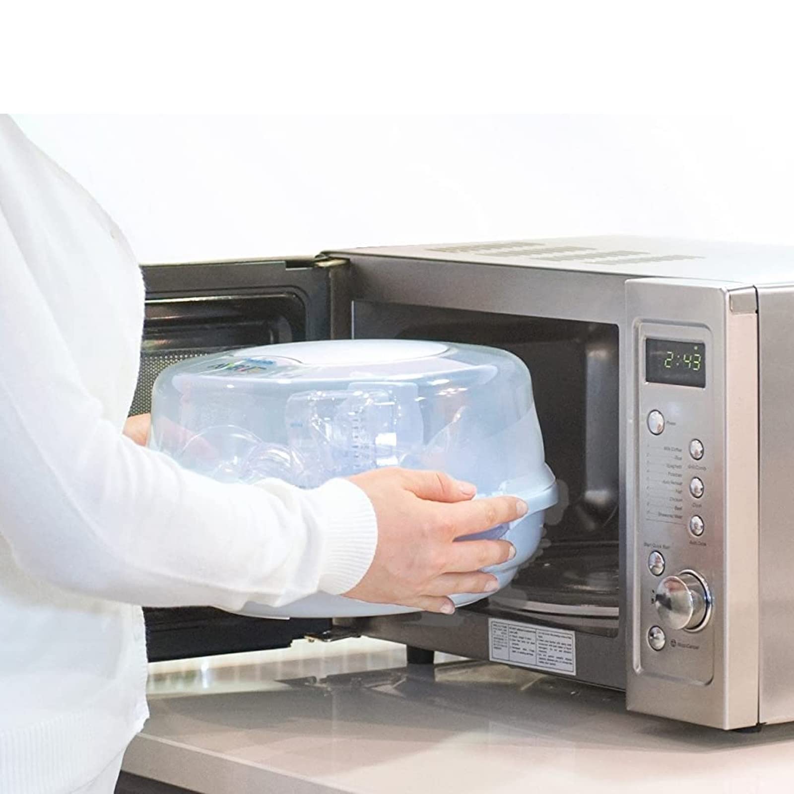 Philips AVENT Microwave Steam Sterilizer for Baby Bottles & Pacifiers – Quick & Safe Sterilization for Breast Pump Parts, Teethers & Feeding Accessories (Perfect for Travel & Daycare Use)