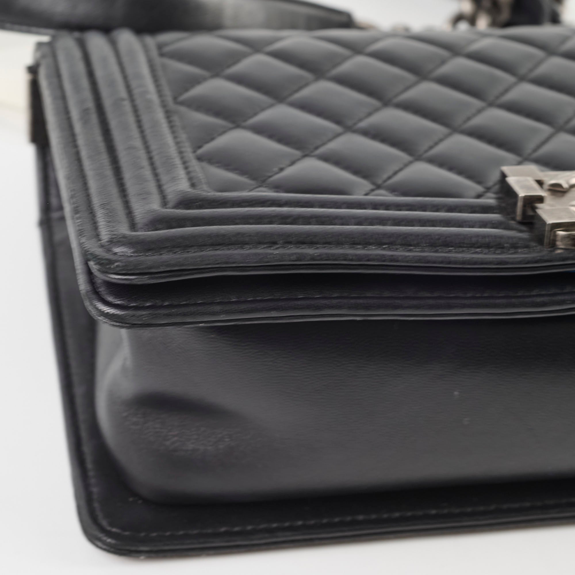 Chanel Classic Flap Bag Old Medium Black Lambskin Leather Handbag - Luxury Designer Purse for Women, Perfect for Parties & Evening Events