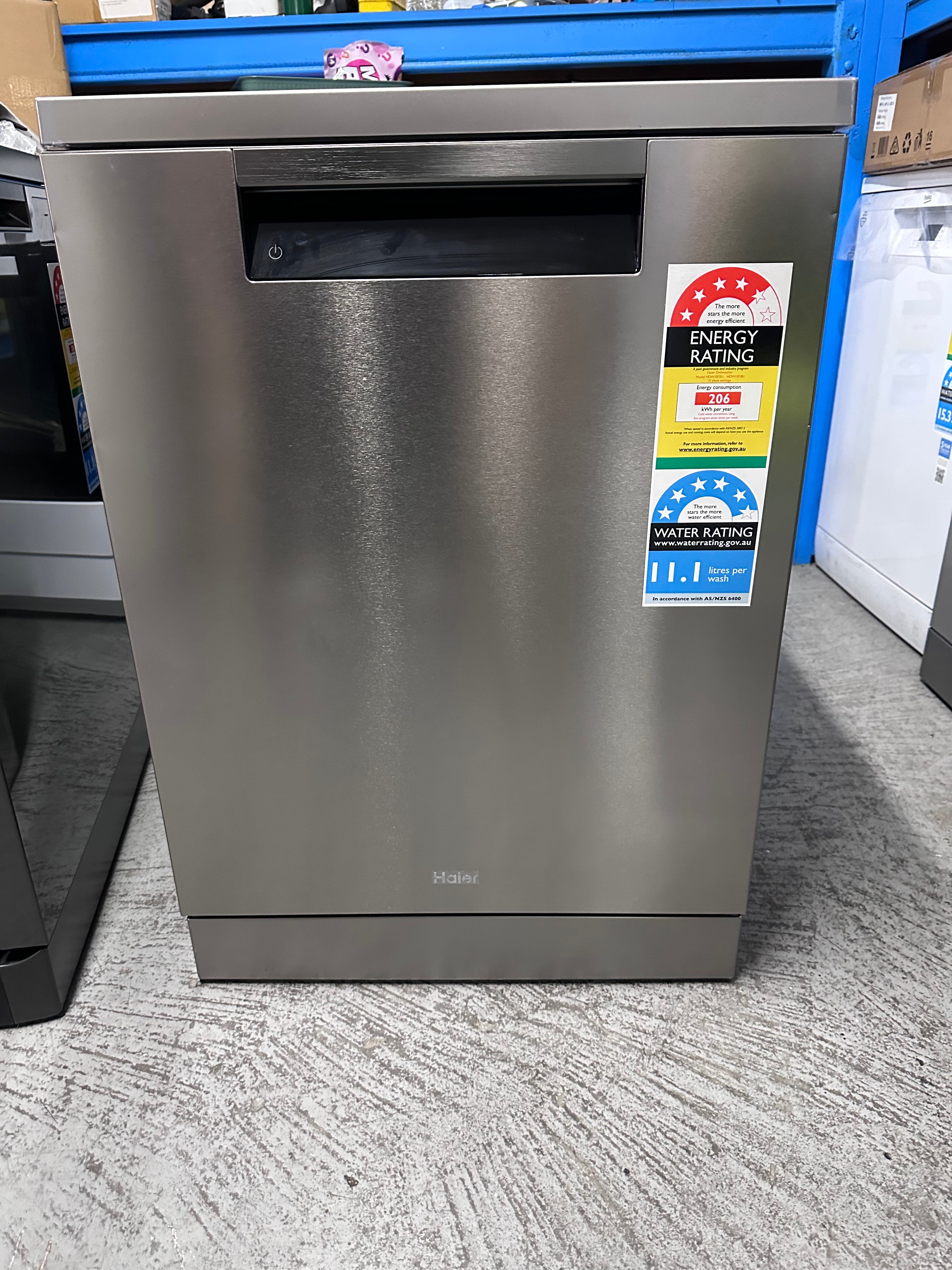 Haier HDW15F3S1 15 Place Setting Freestanding Dishwasher in Stainless Steel - Factory Refurbished | Perfect for Large Families & Entertaining Guests