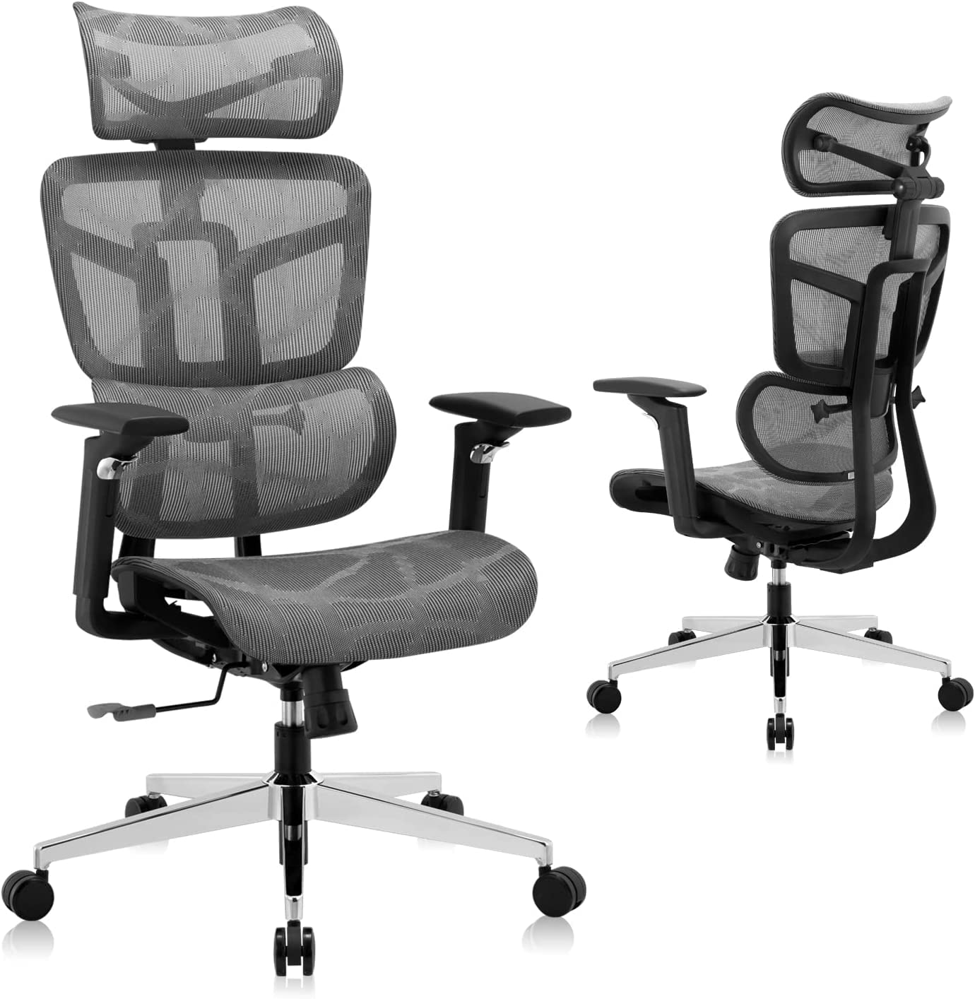 Ergonomic Office Chair - High Back Adjustable Desk Chair with Lumbar Support & Headrest - Big & Tall Executive Computer Task Chair for Home Office - Perfect for Long Work Hours & Gaming Sessions