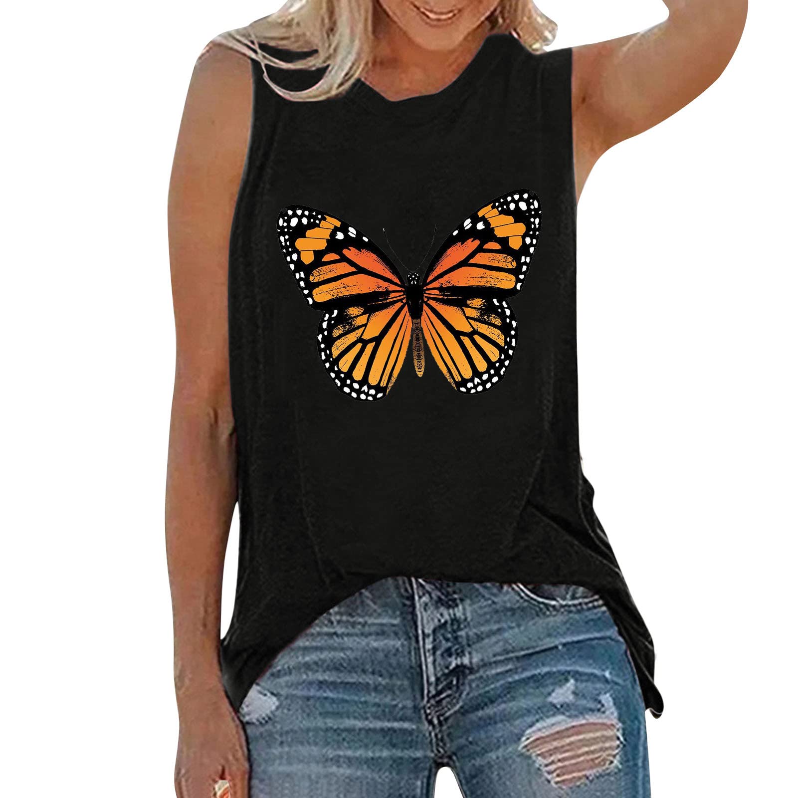 Plus Size Women's Tank Tops - Loose Fit Sleeveless Tee for Workout & Summer