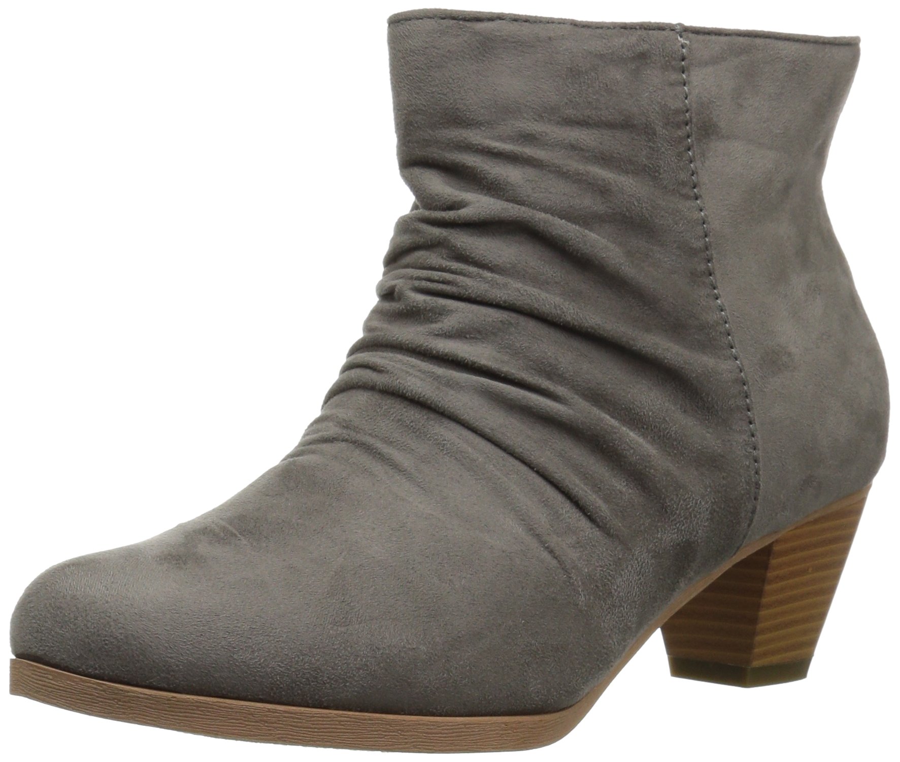 Brinley Co. Women's Faux Suede Slouch High Heel Ankle Boots - Stylish & Comfortable Shoes for Fall, Winter, Office & Night Out