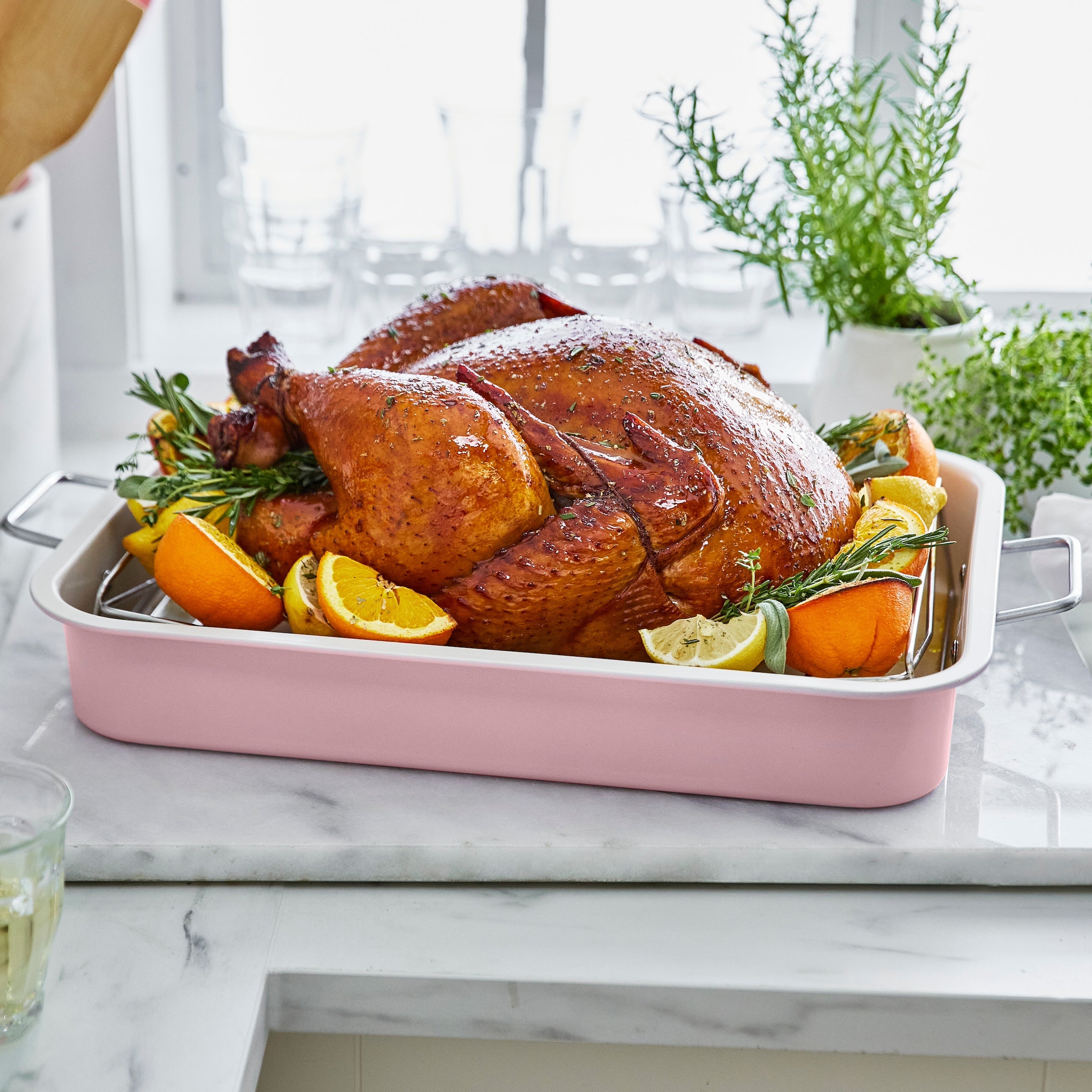 GreenLife Nonstick Ceramic Roaster Pan with Stainless Steel Rack - 12 Inch Oval Baking Dish for Chicken, Turkey, Vegetables | Oven Safe & Dishwasher Safe | Perfect for Thanksgiving, Christmas Dinner & Family Roasts